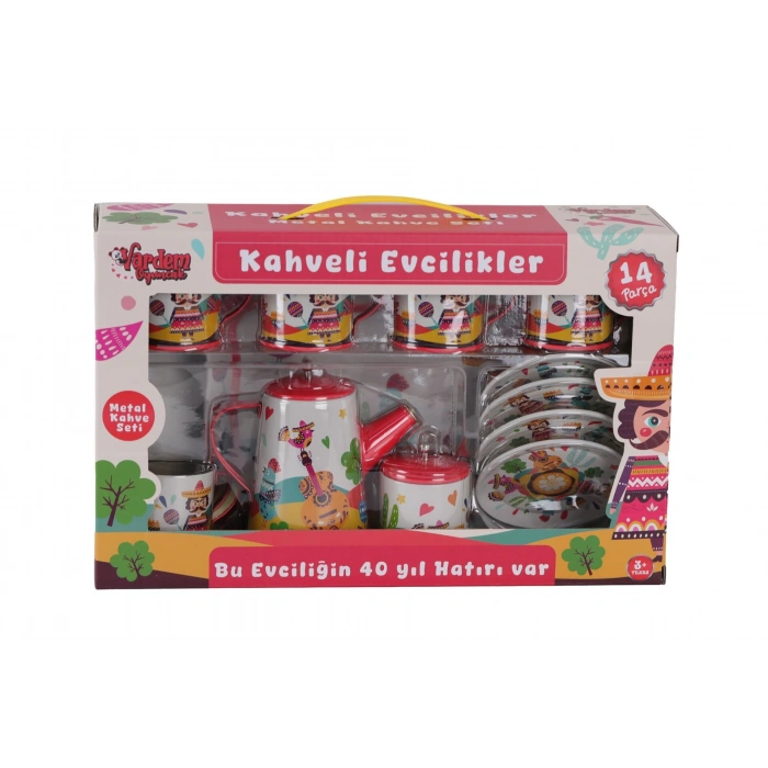 ATF-996-7A-10A 14 PARÇA DESENLİ METAL ÇAY SET