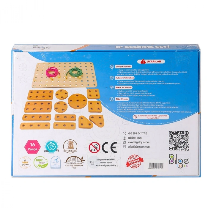 BLG-111 Ahşap İp Geçirme Oyun Seti