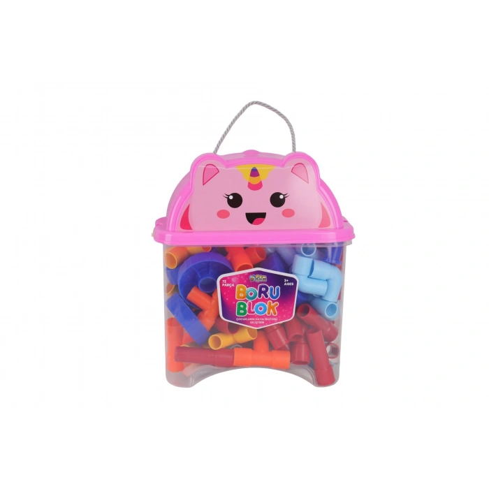 HC1044 HAYVAN FİGÜRÜ KAPAKLI KAPTA 72 PARÇA BORU LEGO