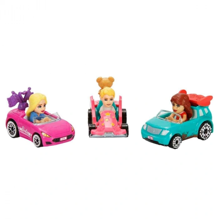 JDG45 Hot Wheels Racerverse Barbie 3 lü Araba Seti