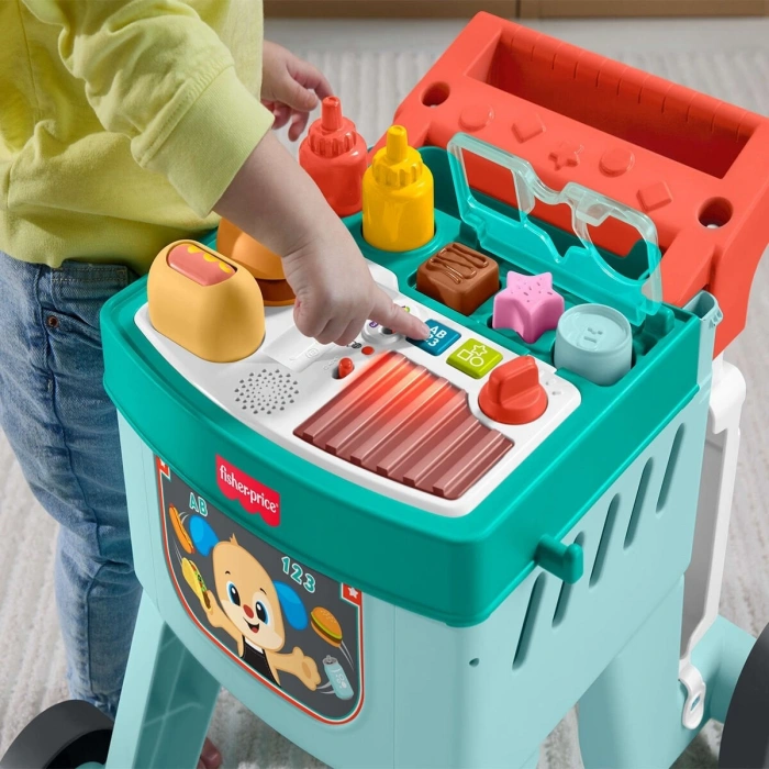 JLM95 Fisher-Price Eğlen ve Öğren 4ü 1 Arada Alışveriş Sepeti Yürüteç