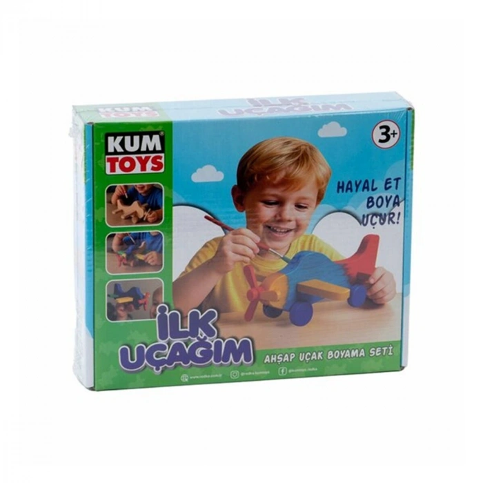 KM5869 KUMTOYS İLK UÇAĞIM AHŞAP BOYAMA SETİ