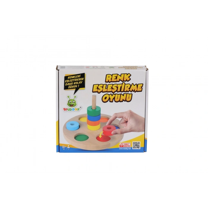 KR136 WOODOY RENKLİ HALKA EŞLEŞTİRME OYUNU