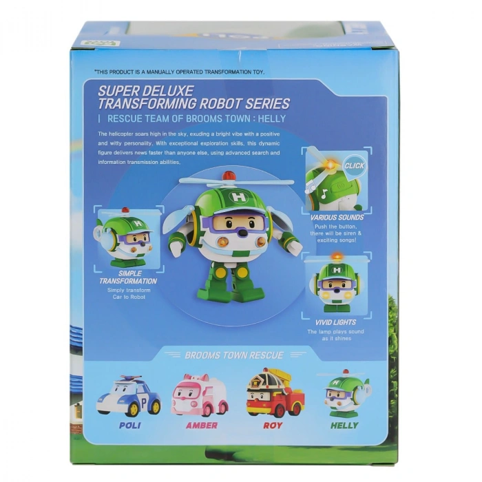 POLI MRT-688 Sesli ve Işıklı Robocar Poli Büyük Transforming Robot Helly -Necotoys