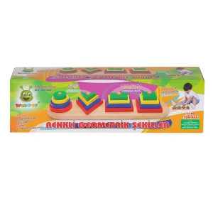 KR006 Woodoy Renkli Geometrik Şekiller -Karsan  Oyuncak