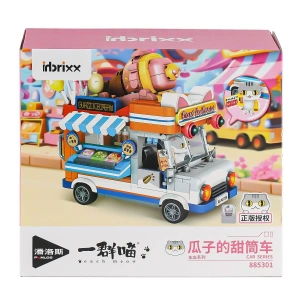 P885301 PANLOS Brick - One Meow Serisi -  Guazinin Dondurma Arabası 723 Parça Yapım Seti