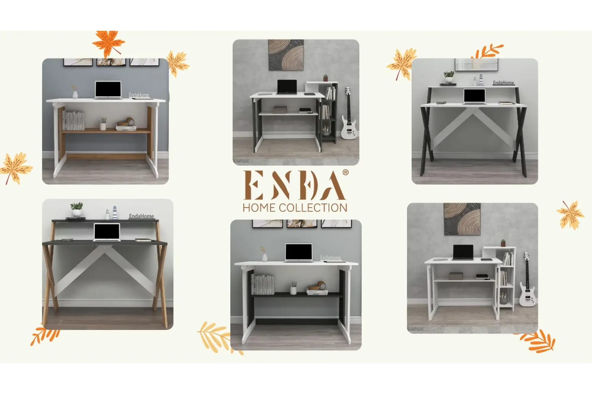 Kitaplıklı Çalışma Masası Modelleri