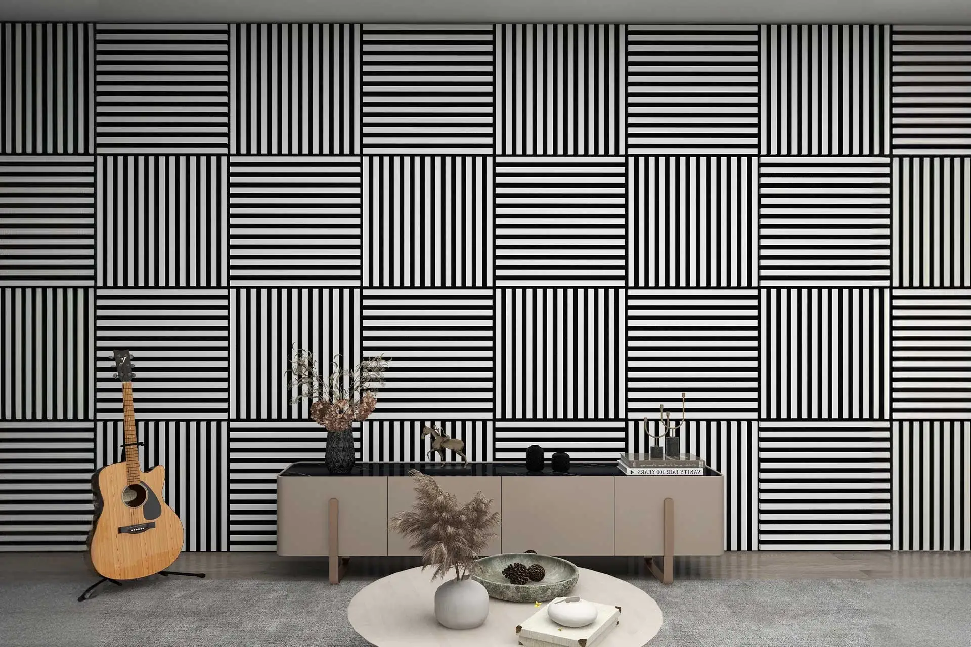 59,5x59,5 4 Adet Mdf Akusti̇k Duvar Ve Tavan Paneli̇ 27 Mm 1.44 M2 Beyaz