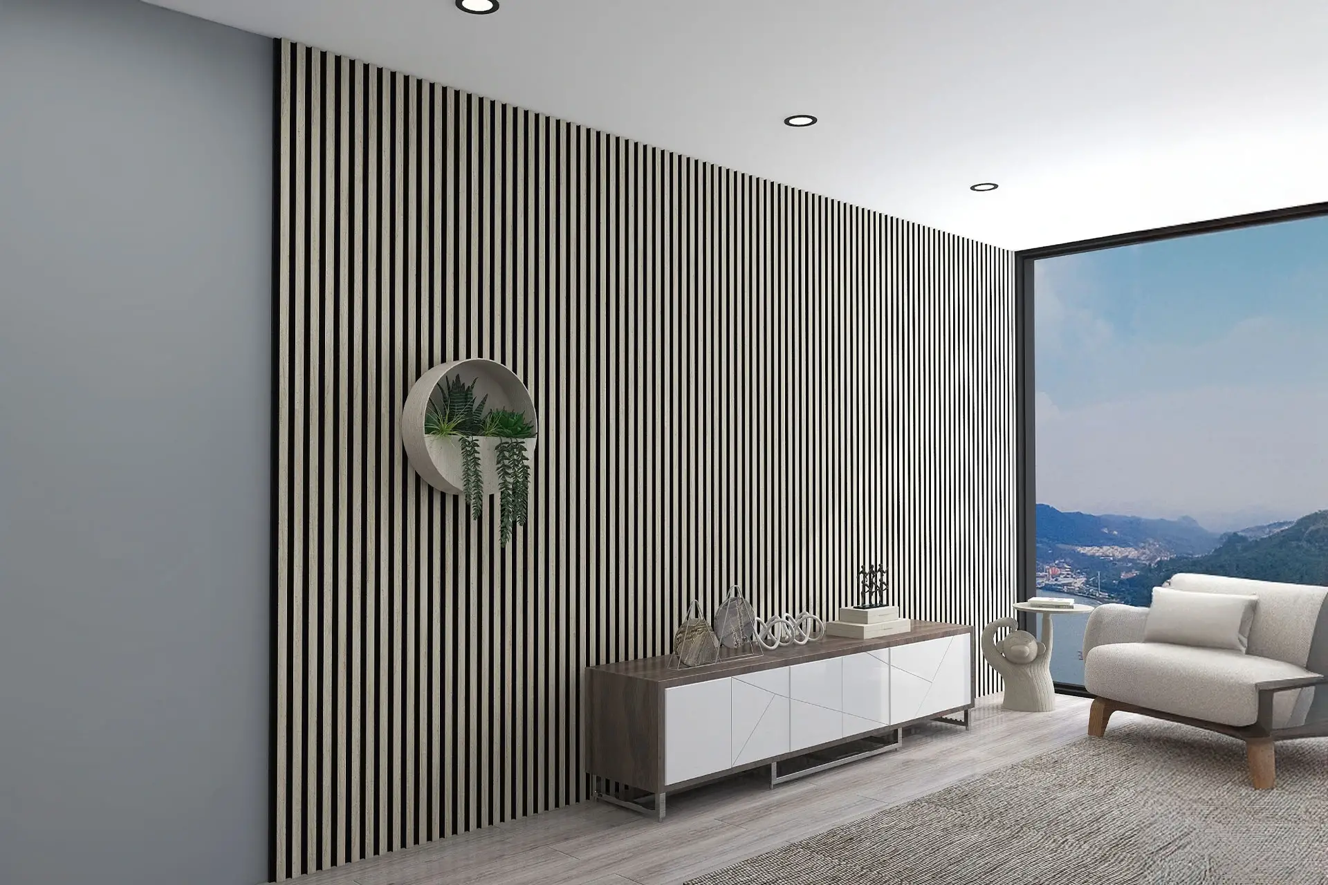 MDF Akustik Duvar Paneli 60×278 cm – Traverten