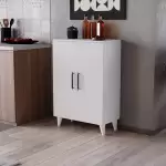 3 Raflı 2 Kapaklı Çok Amaçlı Dolap Beyaz