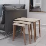 Balkır 3lü Ahşap Ayaklı Zigon Sehpa Sonoma