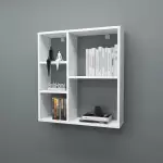 Myra 5 Gözlü Çok Amaçlı Modern Duvar Rafı Beyaz