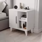 Rose 3 Bölmeli Kapaklı Komodin Beyaz