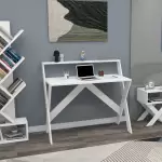 X Çalışma Odası Seti Çalışma Masası Kitaplık Komodin Çalışma Masası Kitaplık Seti Beyaz