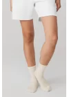 Alo Unisex Half-Crew Throwback Sock Bone White