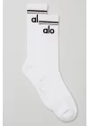Alo Unisex Throwback Sock Black White