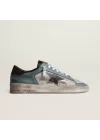 Golden Goose Men’s Stardan in distressed mesh and petrol-colored upper