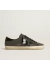 Golden Goose Men’s Super-Star in black Swarovski crystals with black suede star