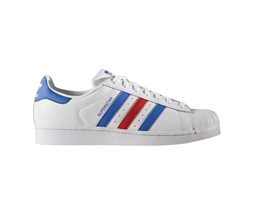 Adidas Superstar White Blue Red