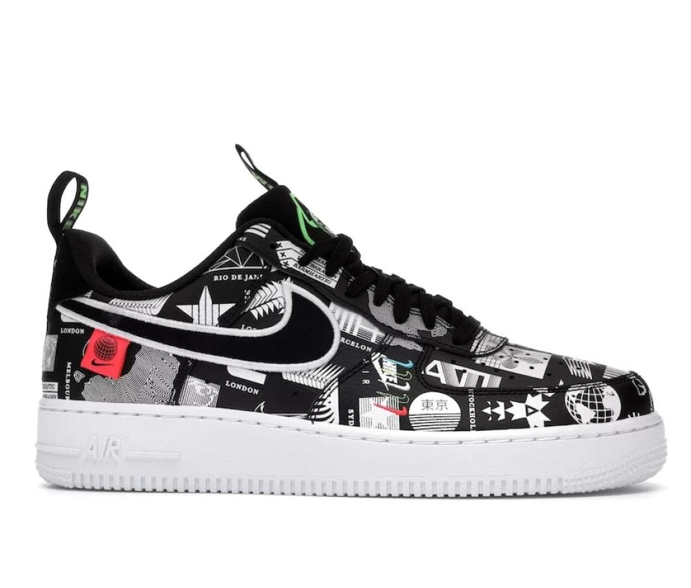 Nike Air Force 1 07 LX Worldwide Pack Black White Flash Crimson