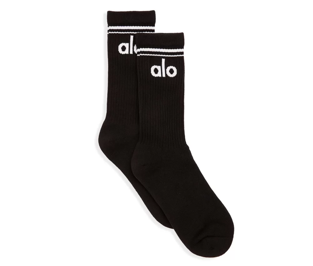 Alo Unisex Throwback Sock Black