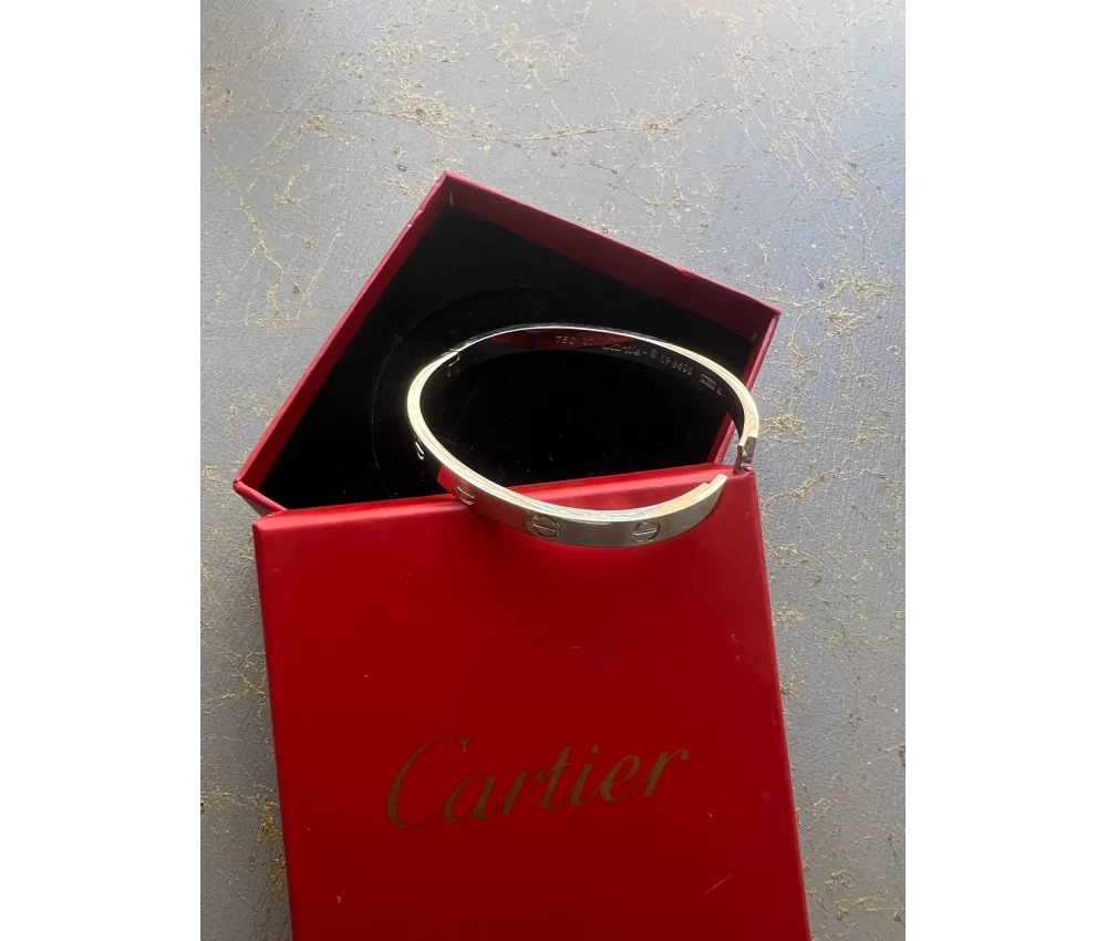 Cartier Kelepçe Vidalı Bileklik Silver