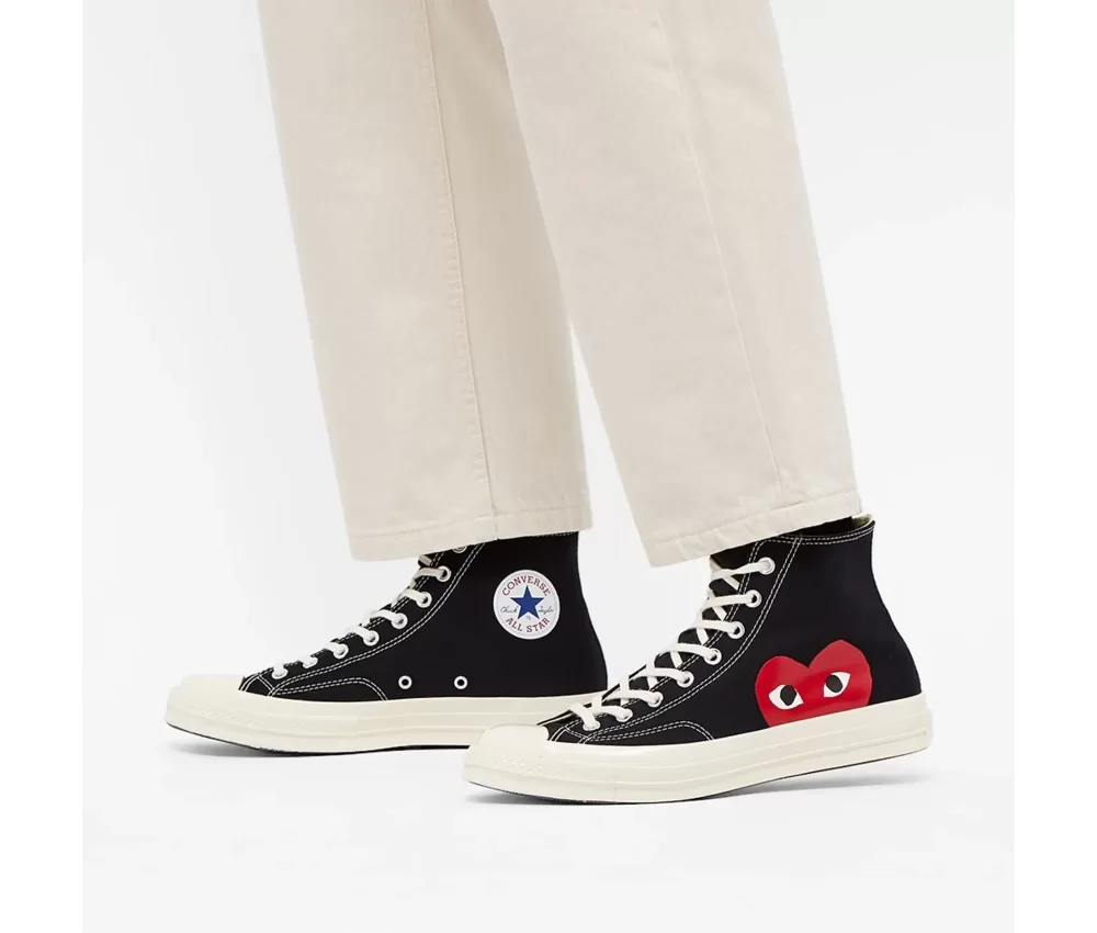 Converse Comme des Garcons x Chuck Taylor All Star Hi Play Black White