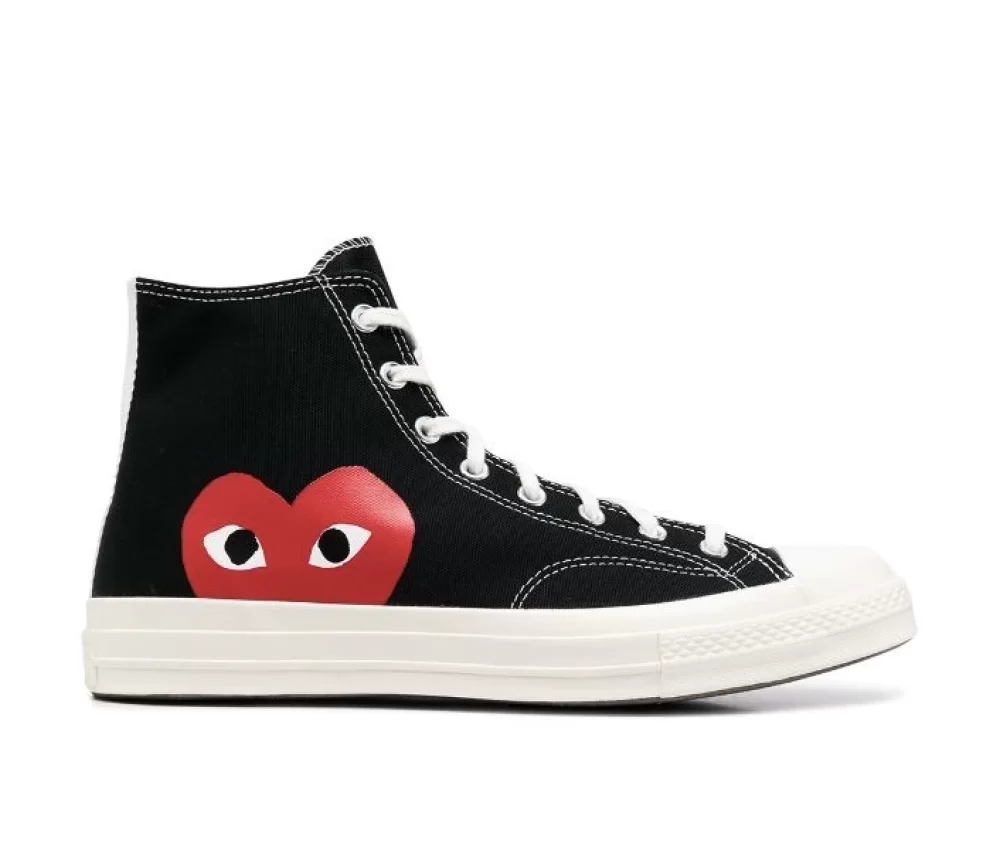 Converse Comme des Garcons x Chuck Taylor All Star Hi Play Black White