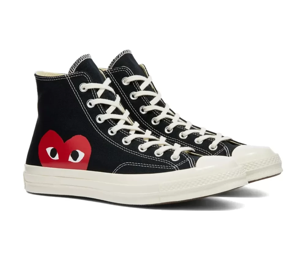 Converse Comme des Garcons x Chuck Taylor All Star Hi Play Black White