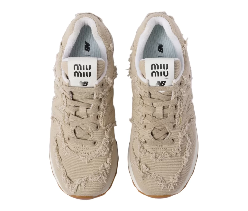 New Balance 574 X Miu Miu Denim Sneakers Sand