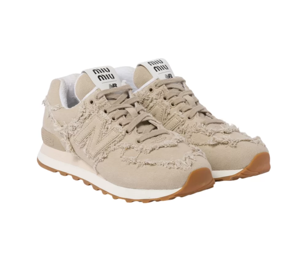 New Balance 574 X Miu Miu Denim Sneakers Sand