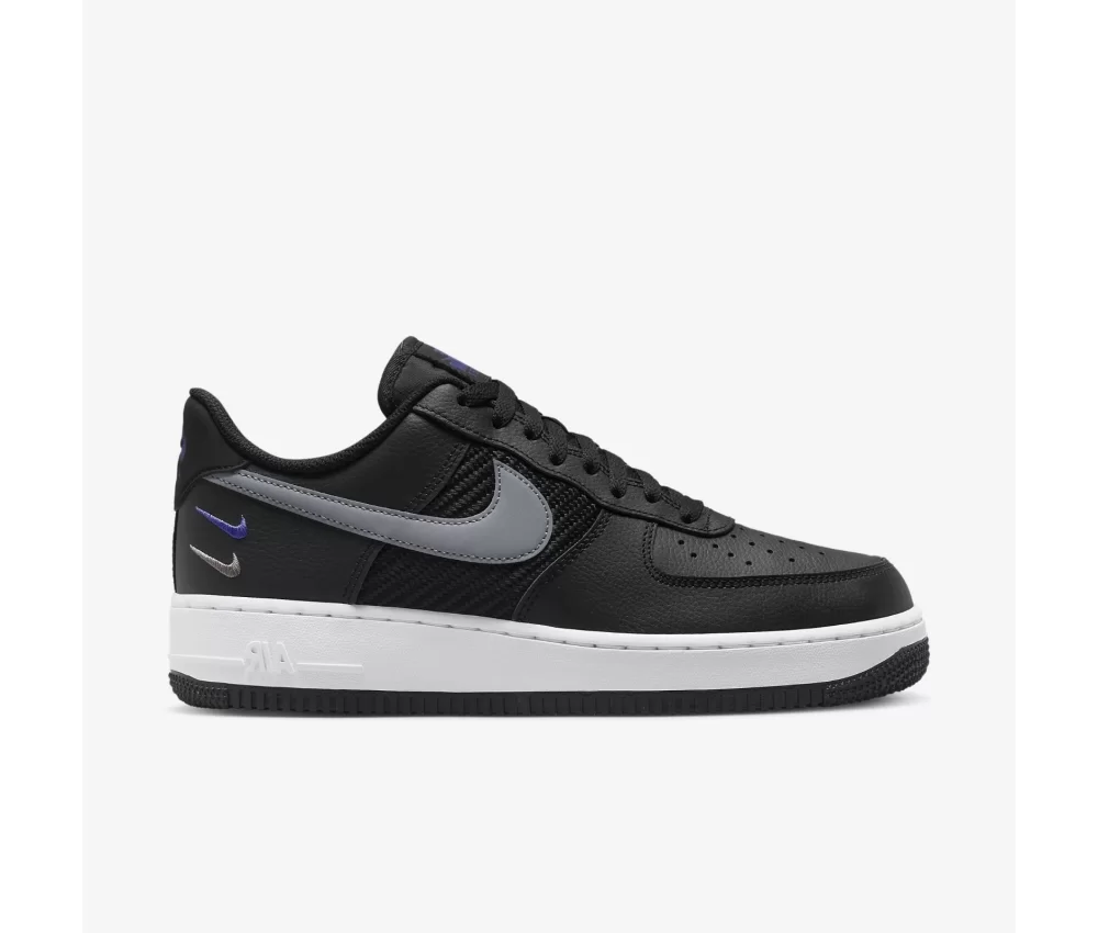 Nike Air Force 1 07 Double Swoosh - Black Racer Blue