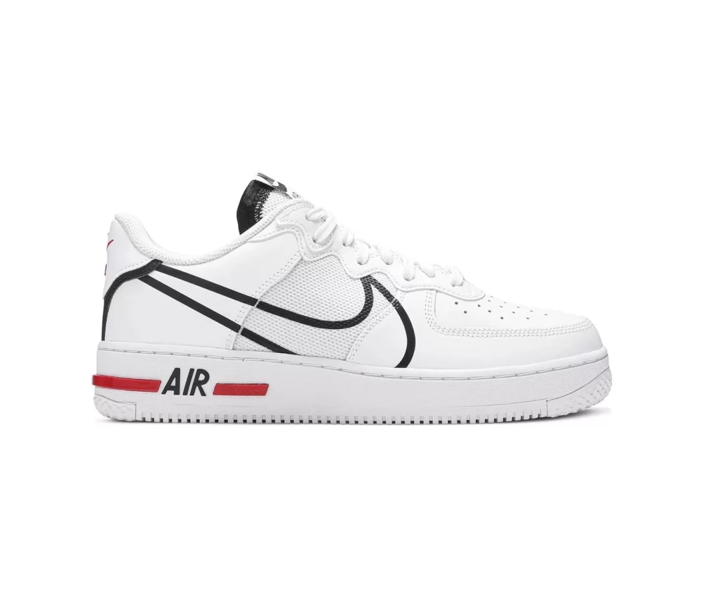 Nike Air Force 1 React White Black Red