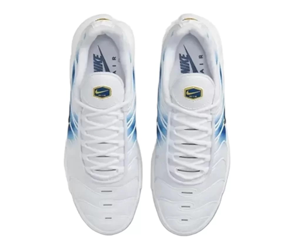 Nike Air Max Plus Spray Paint Swoosh White Blue