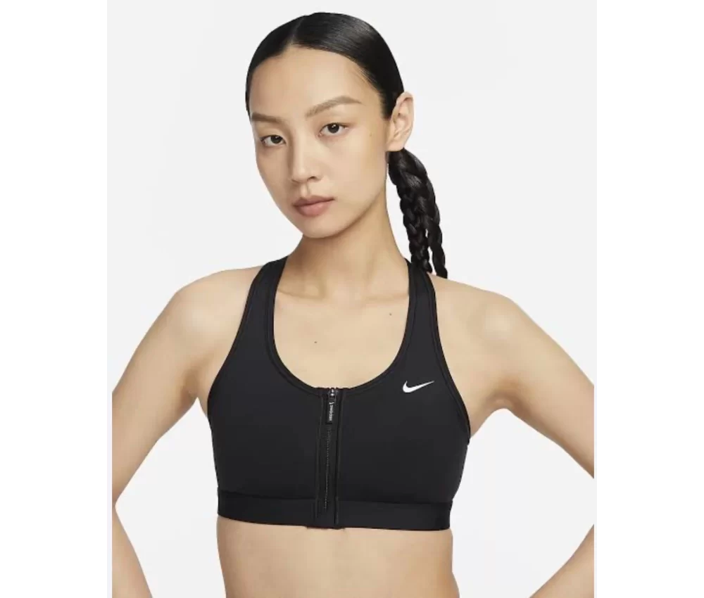 Nike Swoosh Front Zip Orta Destekli Dolgulu Kadın Spor Sütyeni