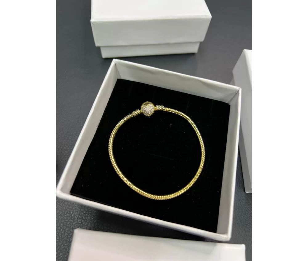 Pandora Yuvarlak Kalp Charm Bileklik Gold