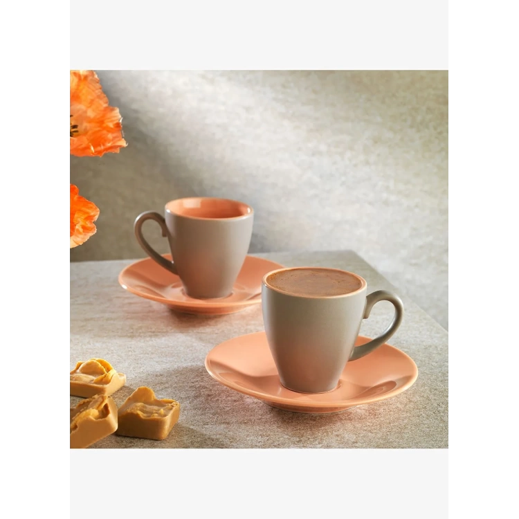 Schafer Aurora 2 Kişilik Kahve Fincan Takımı 4 Parça-Pembe