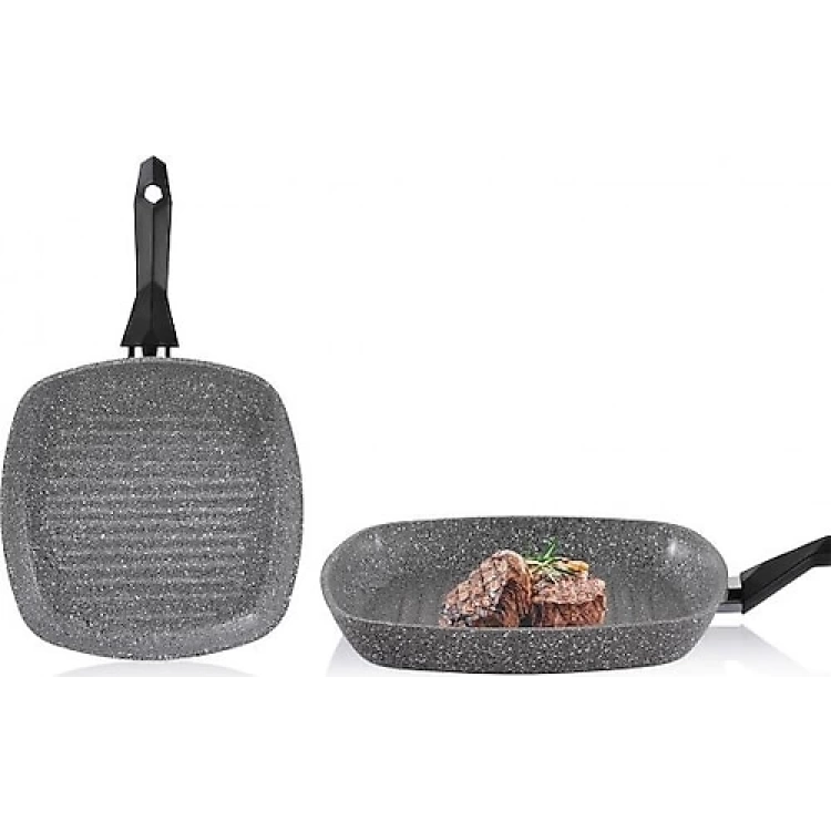 Schafer Cory Yanmaz Yapışmaz Kare Grill Tava 28 Cm Gri