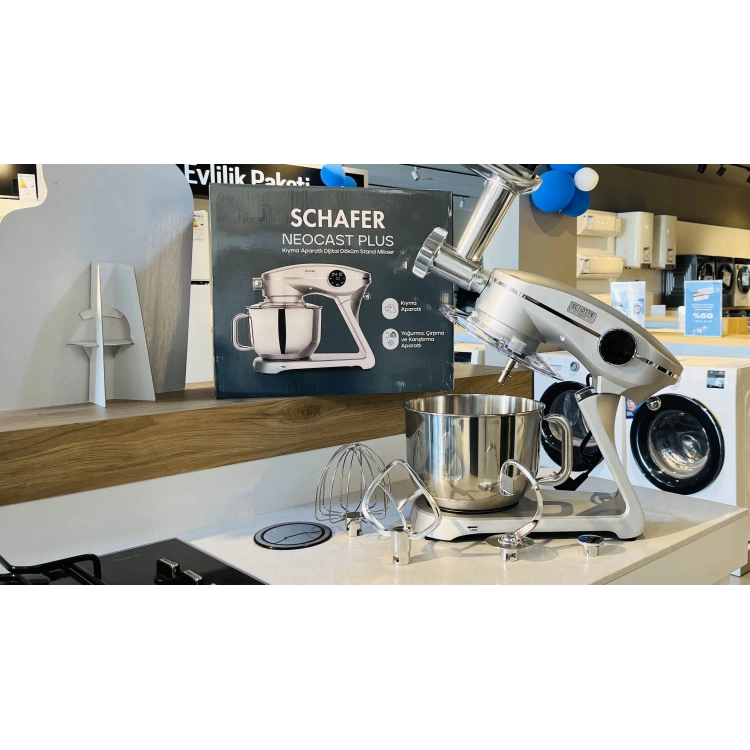 Schafer NeoCast Plus Kıyma Aparatlı Dijital Döküm Stand Mikser-Gümüş