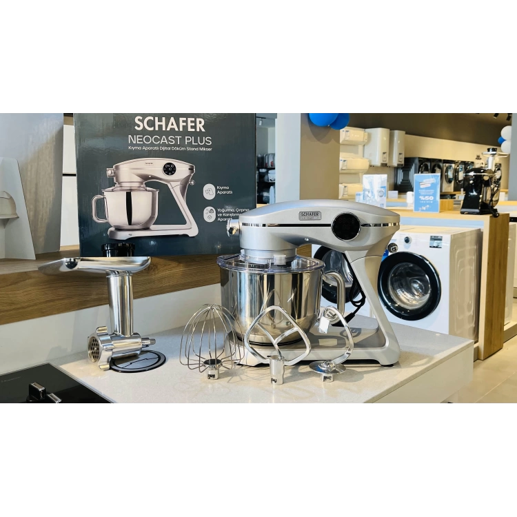 Schafer NeoCast Plus Kıyma Aparatlı Dijital Döküm Stand Mikser-Gümüş