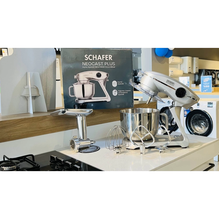 Schafer NeoCast Plus Kıyma Aparatlı Dijital Döküm Stand Mikser-Gümüş