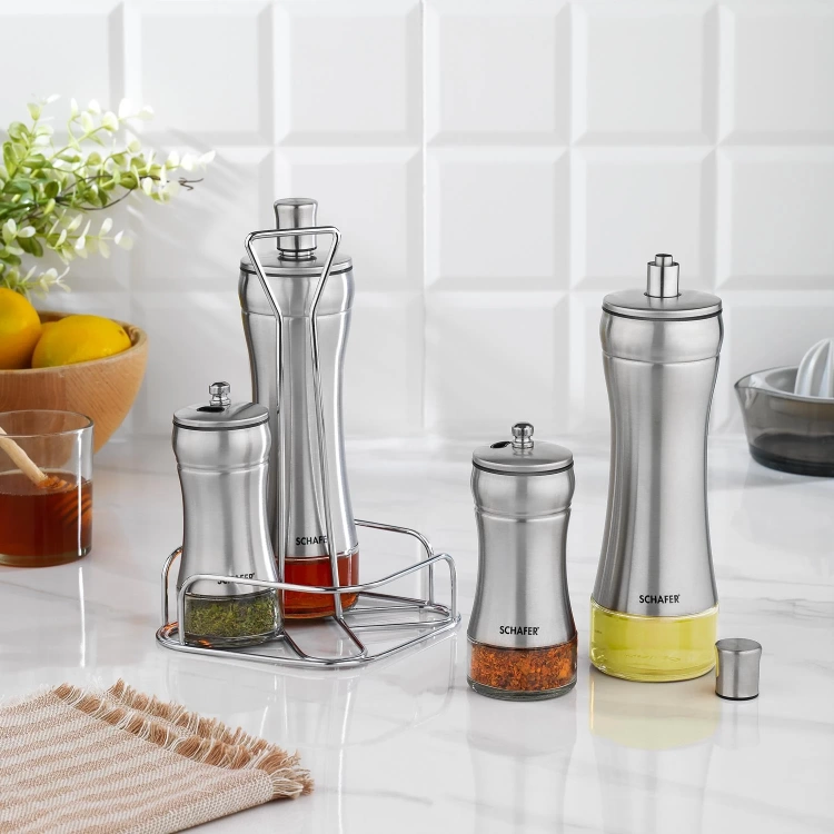 Schafer Retro Yağlık+Sirkelik Seti 5 Parça-Inox 1S6029-30041-INX01
