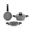 Schafer Eternal 3 lü Set 18 Cm Tencere 18 Cm Sahan 18Cm Tava Gri