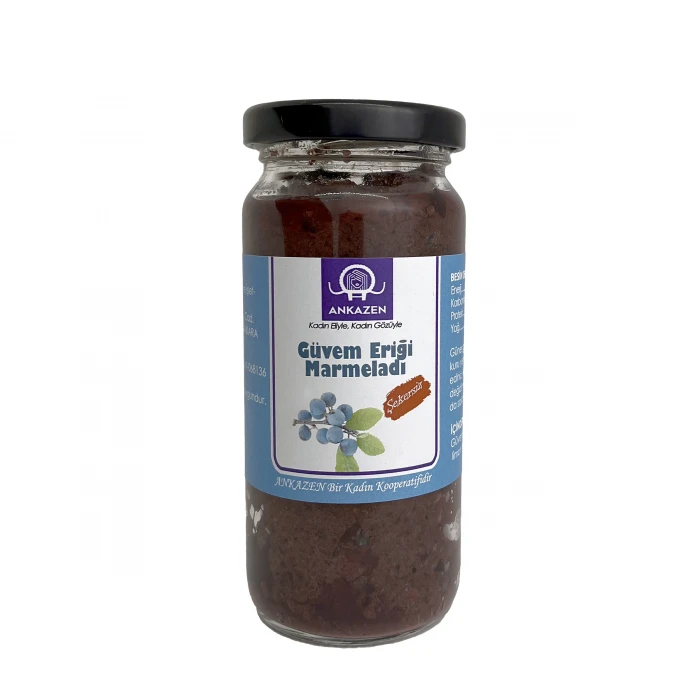 Güvem Eriği Marmelatı Ev Yapımı Doğal Meyveli Şekersiz 250 gr