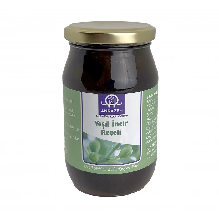 Ham Yeşil İncir Reçeli Ev Yapımı Doğal Meyveli 450 gr