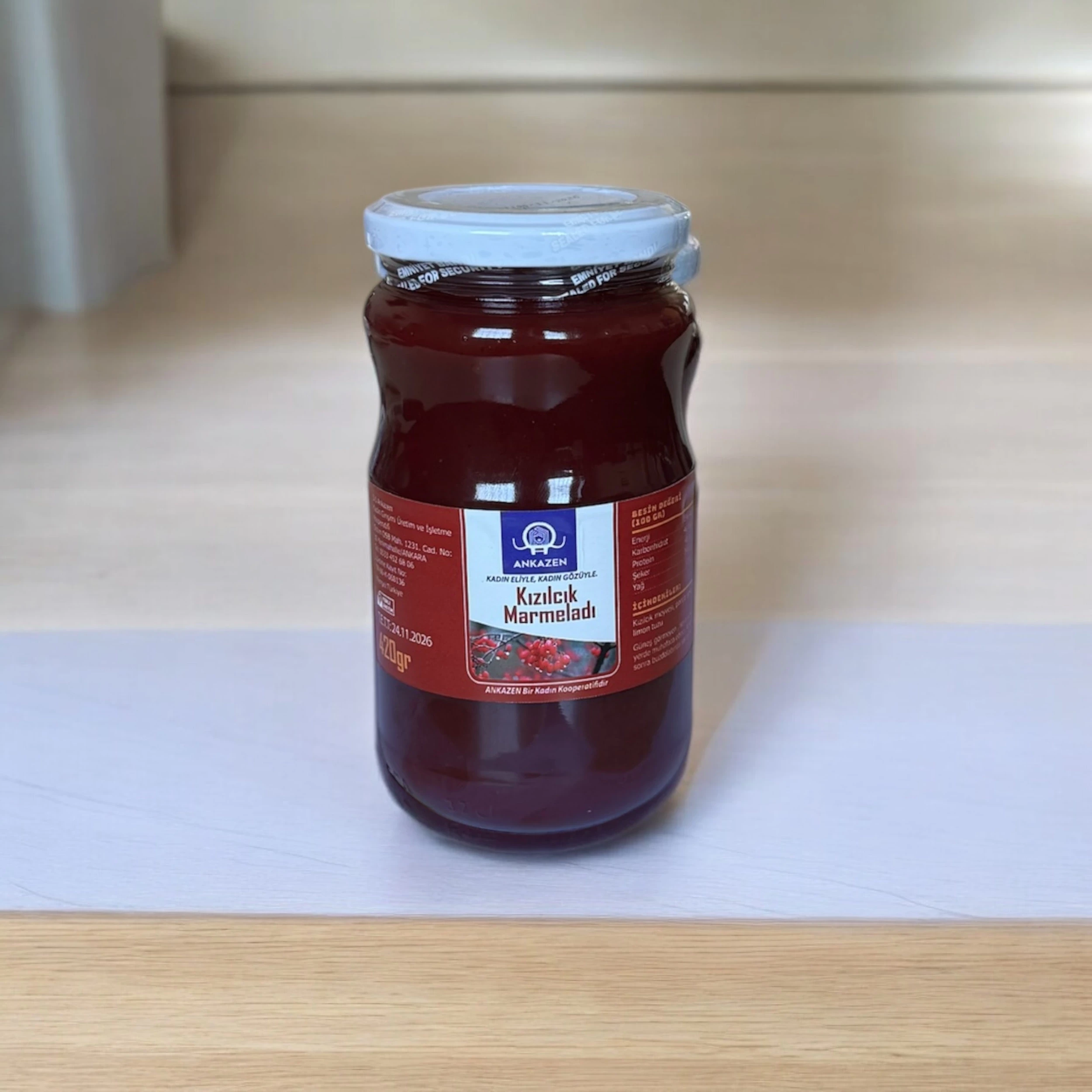 Kızılcık Marmelatı Doğal Meyveli 420 gr