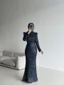 Boru Payet Omuzları Tüy Detaylı Abiye