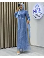 Analı Kızlı Boncuk Payet Elbise