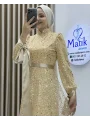 Analı Kızlı Boncuk Payet Elbise