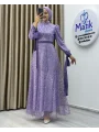 Analı Kızlı Boncuk Payet Elbise